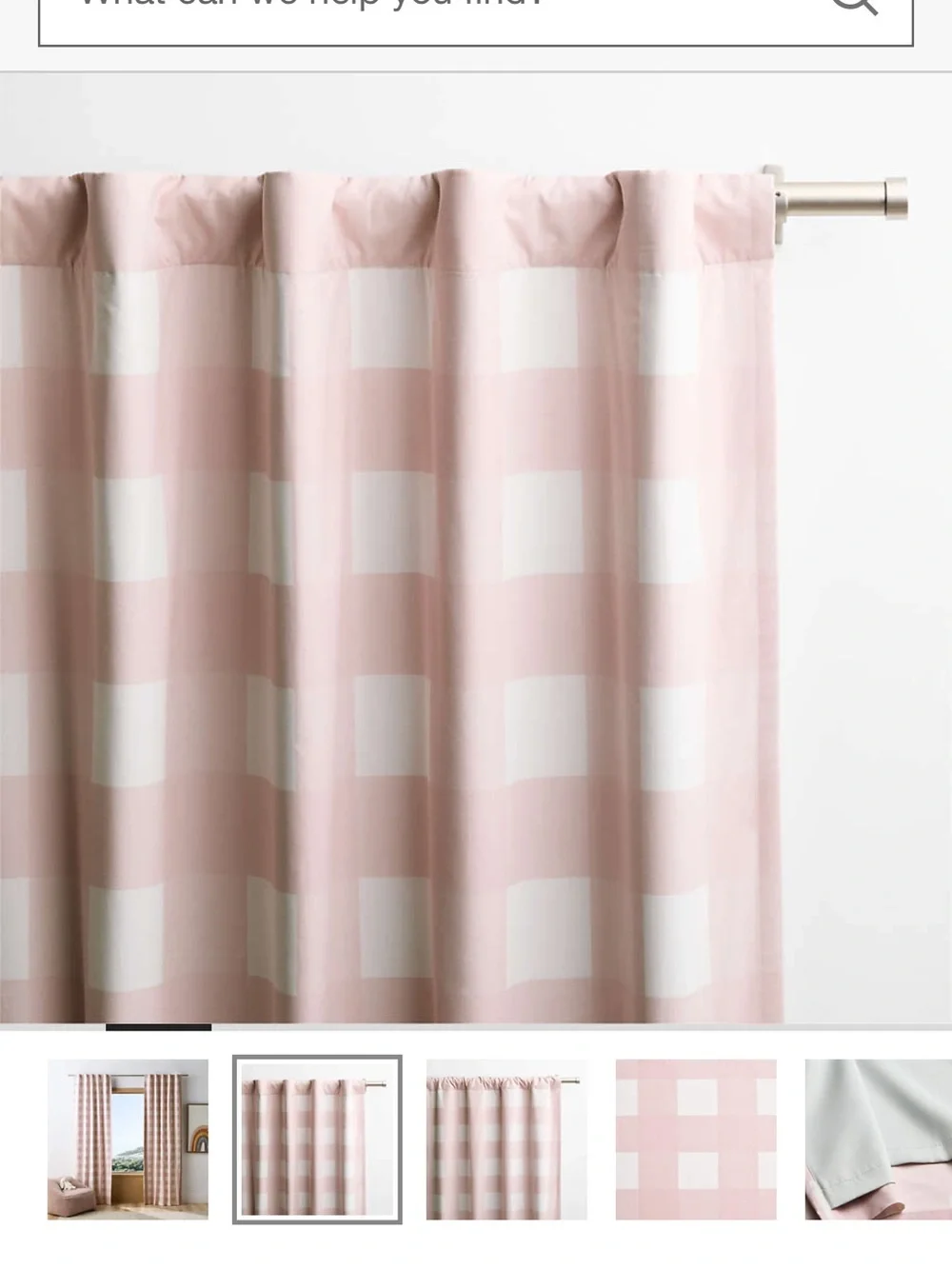 Crate & Barrell Curtains pink buffalo check